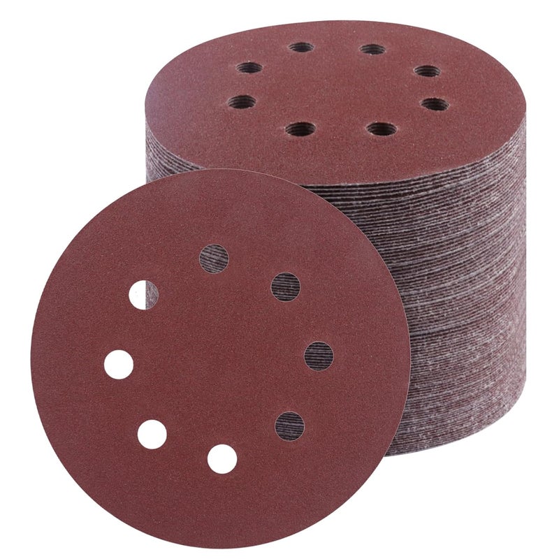 Vesagrin 50 PCS 5 Inch Sanding Discs 120Grit, Round Hook and Loop Sandpaper for Random Orbital Sander - Image 1